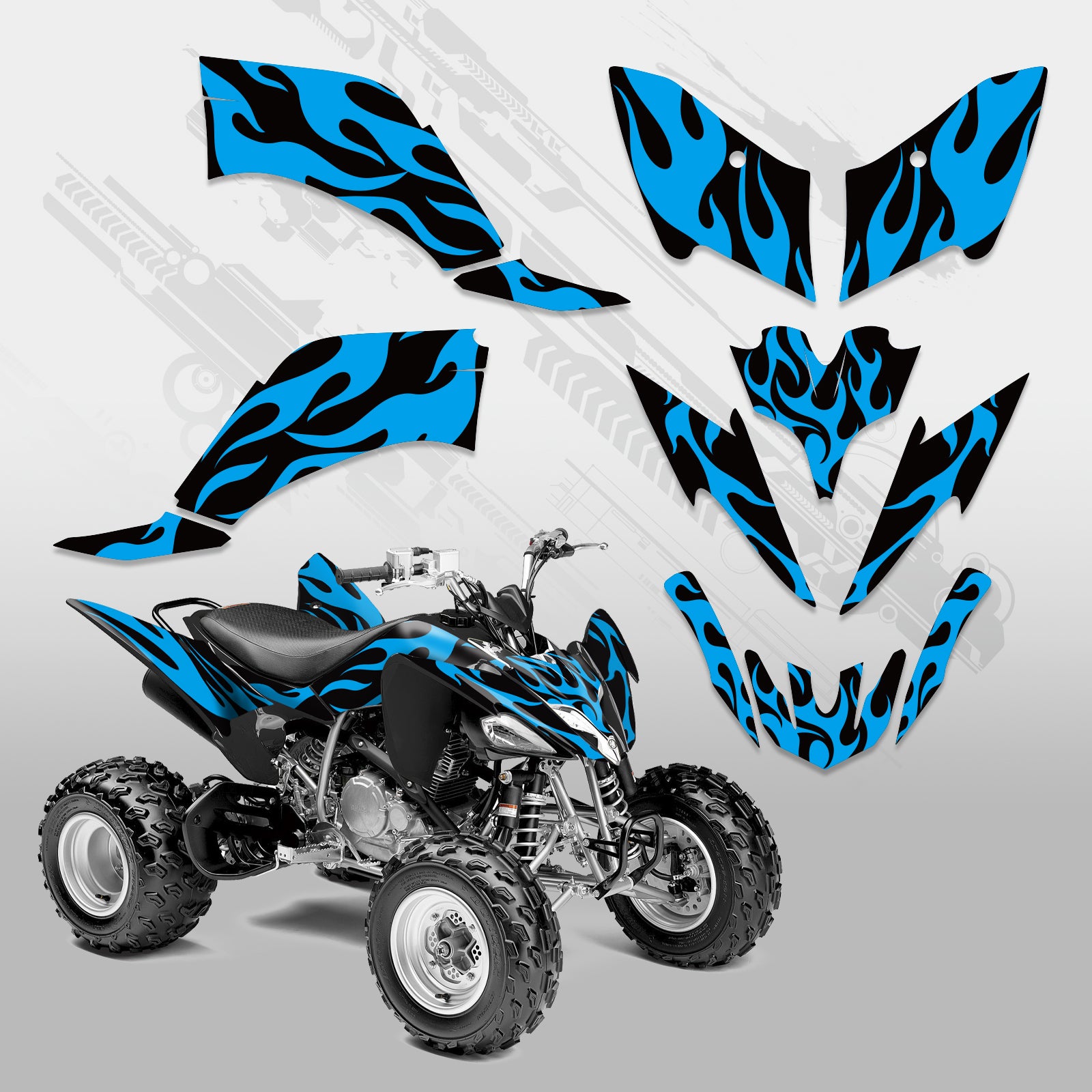 ATV Full Graphics Decals Stickers Kit For YAMAHA Raptor 250 2008-Present