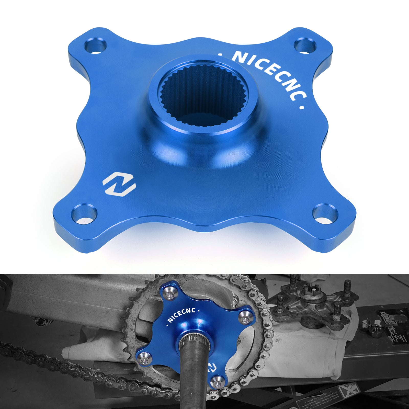 Nicecnc cubo da roda dentada do eixo da roda traseira compatível com Yamaha Raptor 700 700R 2006-2018 2019 2020
