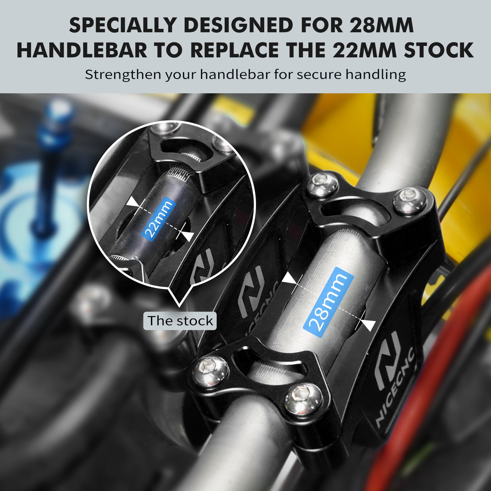 ATV Steering Stem Shaft Rise 50mm For Yamaha Raptor 700 2013-2024