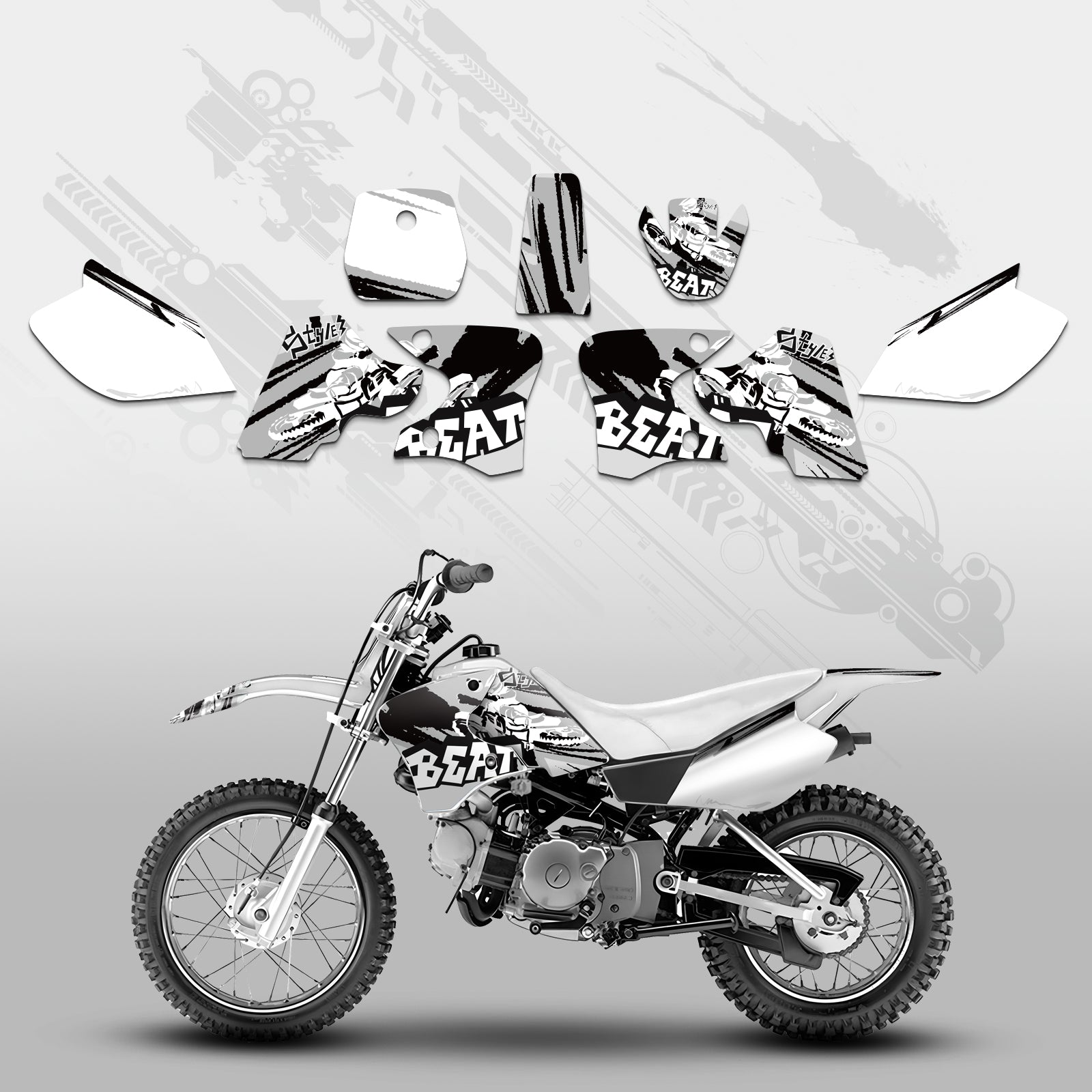 Motorcycle Full Graphics Decals Stickers Set For YAMAHA TTR90 2000-2007