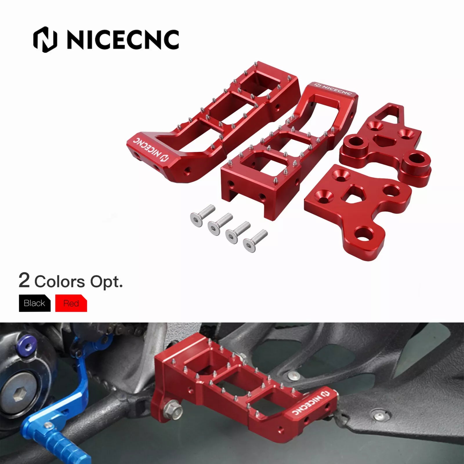 ATV Left + Right Footpegs Foot Rest Pedals Assy For Yamaha YFZ450R