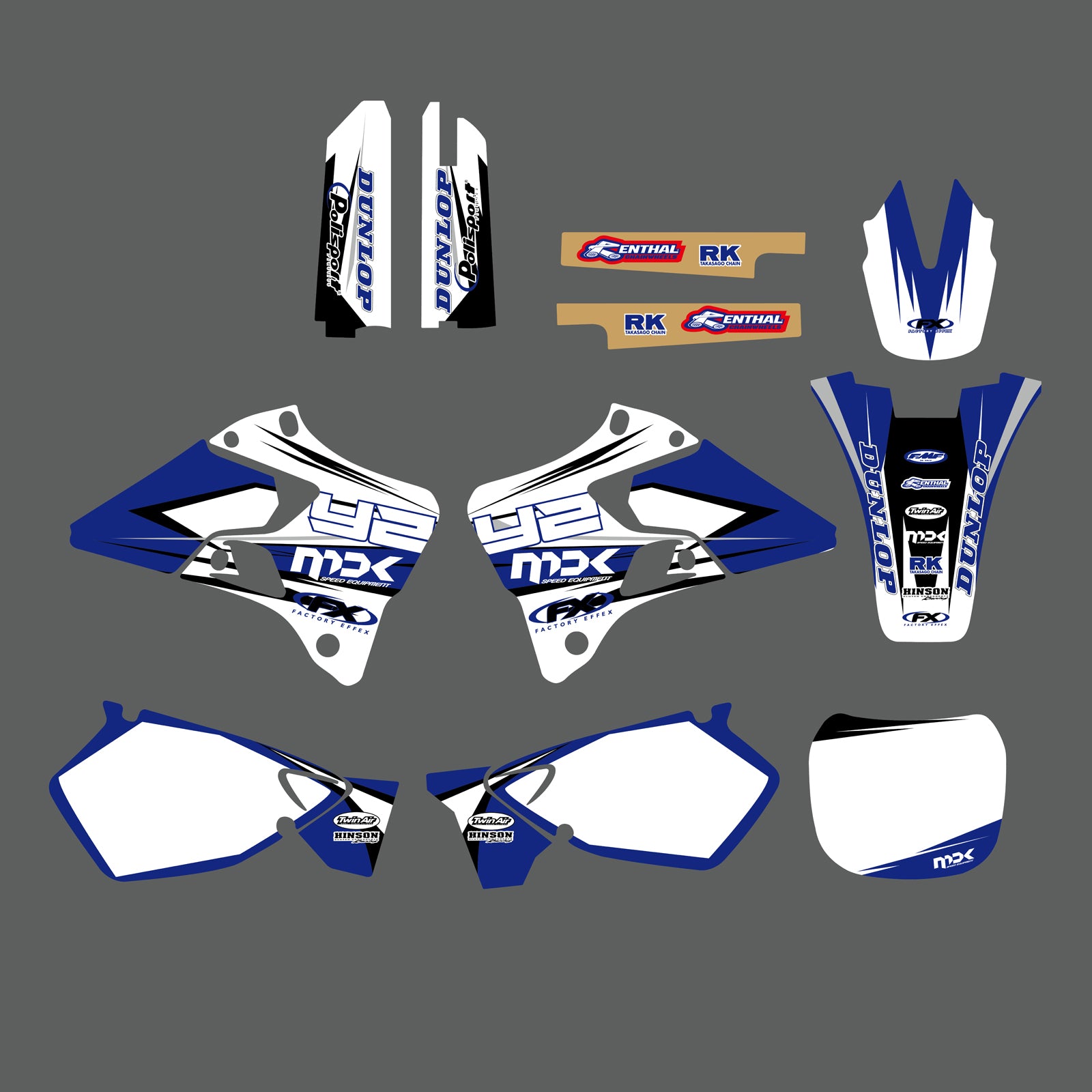 Team Graphics Backgrounds Decals Stickers Set For Yamaha YZ125/YZ250 1996-2001