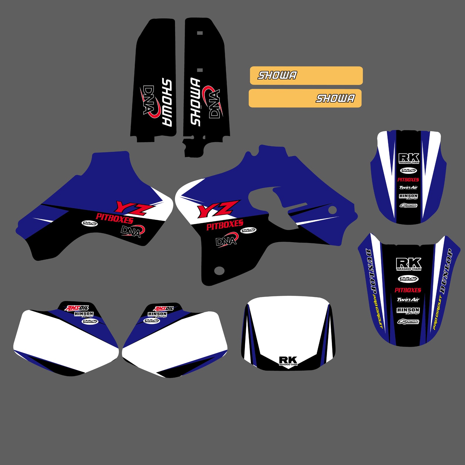 Motorcycle Team Full Graphic Decals Stickers Kit For Yamaha YZ80 1993-2001