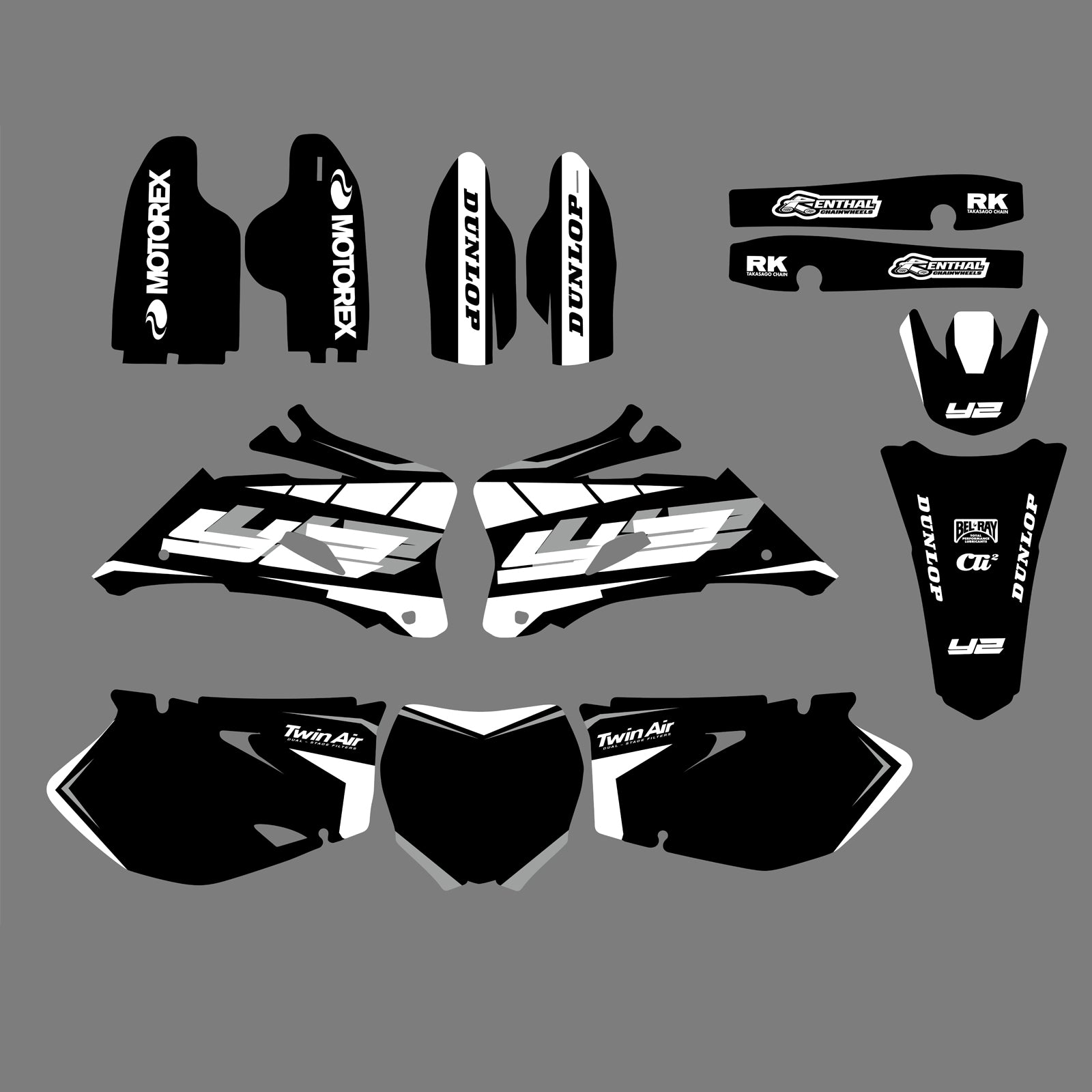 Team Graphics & Backgrounds Decals Stickers Kit for YAMAHA YZF250/YZF450 2006-2009