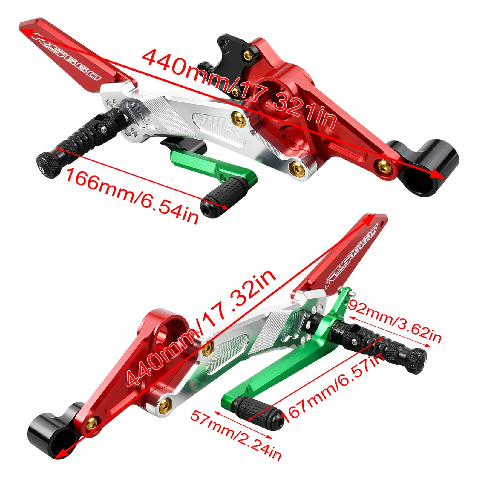 Racing Adjustable Rear Sets Footrest for Aprilia RS660 2021-2023 Tuono 660 2021-2023