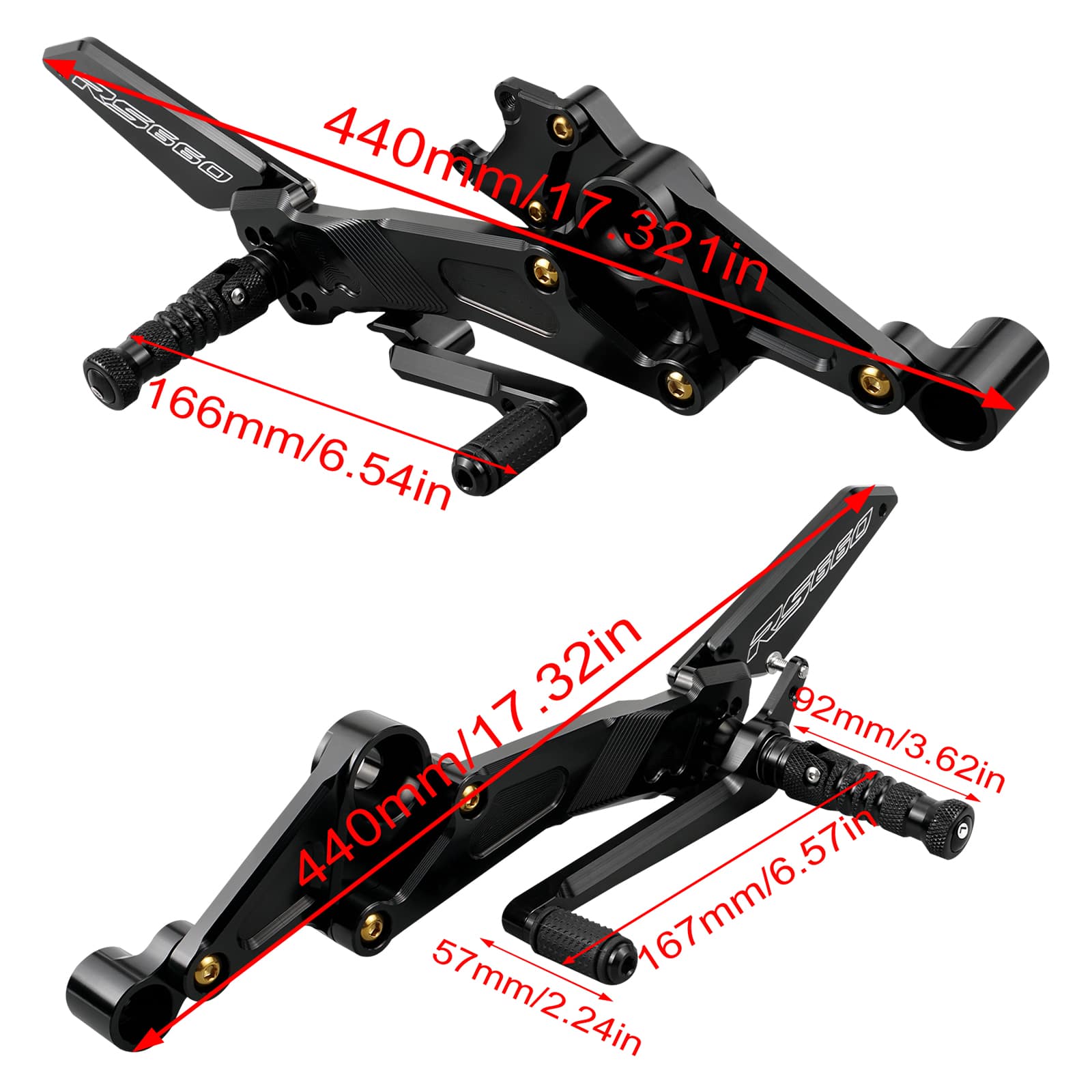 Racing Adjustable Rear Sets Footrest for Aprilia RS660 2021-2023 Tuono 660 2021-2023