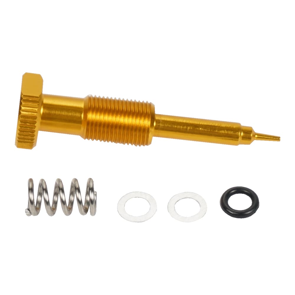 NICECNC Gold Extended Carburante Vite Miscela Aria Carburatore Aria Carburatore Alluminio Compatibile con Suzuki DRZ400S 2000-2022 DRZ400SM 2000-2022 Sostituire Regolatore Parte 13279-33E00,Vedi Montaggio