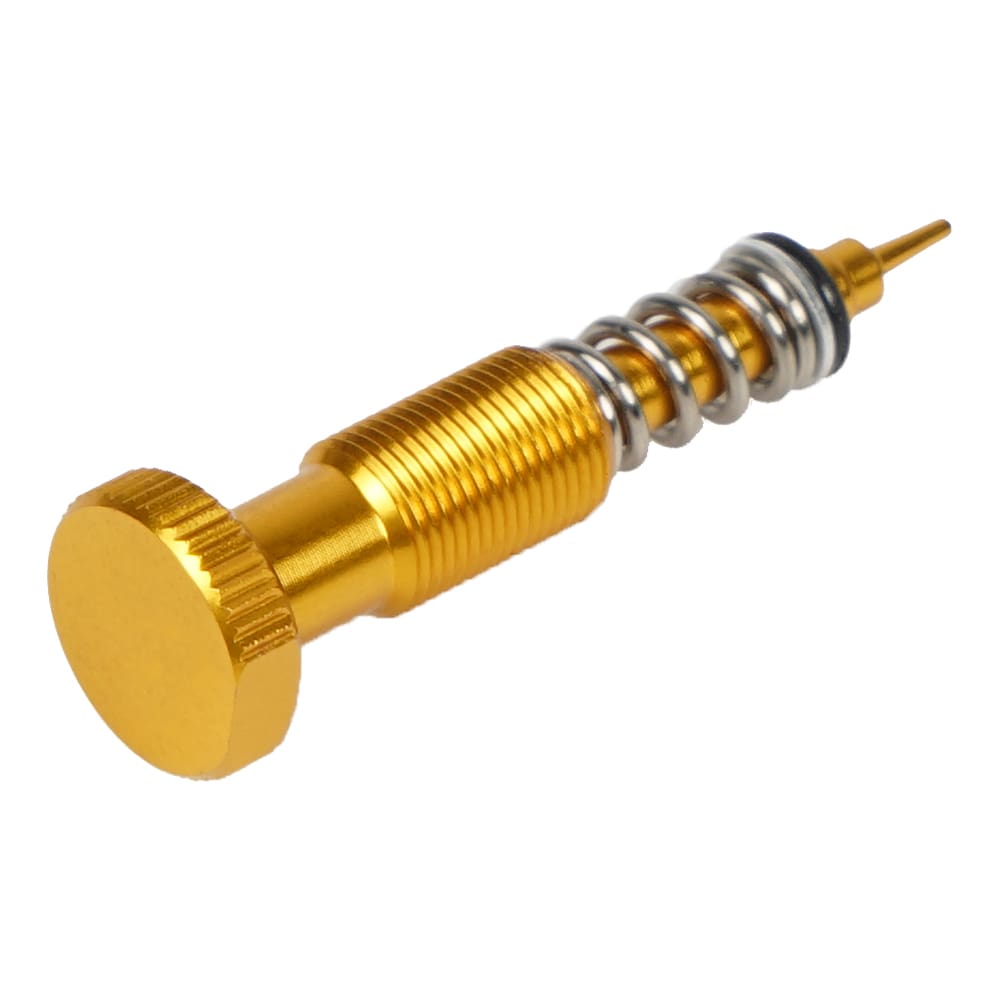 NICECNC Gold Extended Carburante Vite Miscela Aria Carburatore Aria Carburatore Alluminio Compatibile con Suzuki DRZ400S 2000-2022 DRZ400SM 2000-2022 Sostituire Regolatore Parte 13279-33E00,Vedi Montaggio