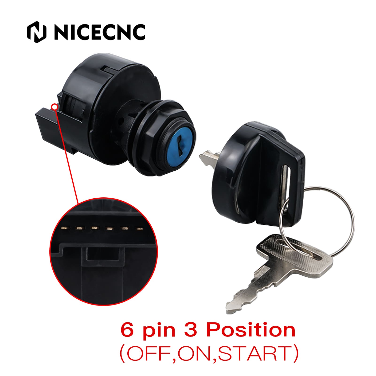 ABS 6 Pin Ignition Switch For Polaris RZR XP 4 1000 / Ranger 570 / General 1000