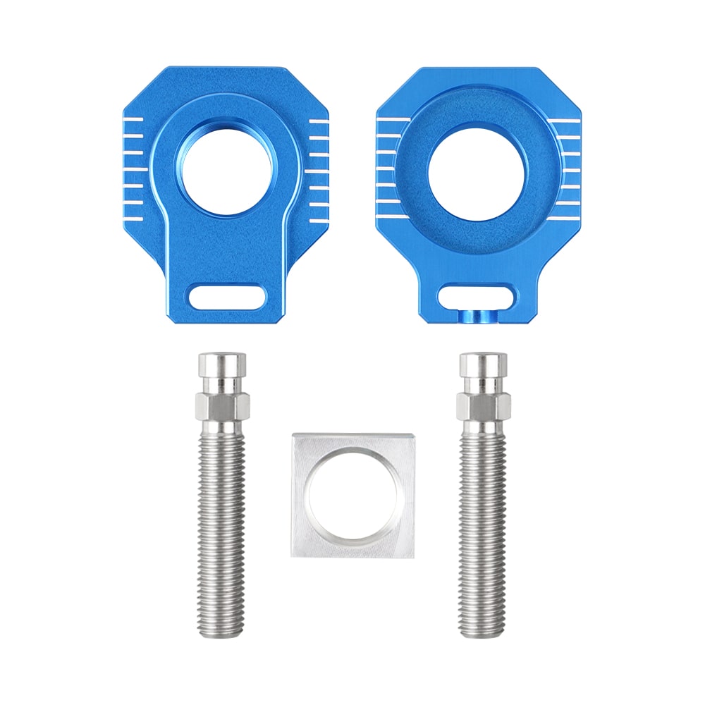 NICECNC Ajustador de corrente de blocos de eixo traseiro compatível com KTM 125-530 SX/SX-F/XC/XC-F 2000-2012 125-530 EXC/EXC-F/XC-W/XCF-W 2000-2020 85 SX 2003-2014 ,Ver Montagem