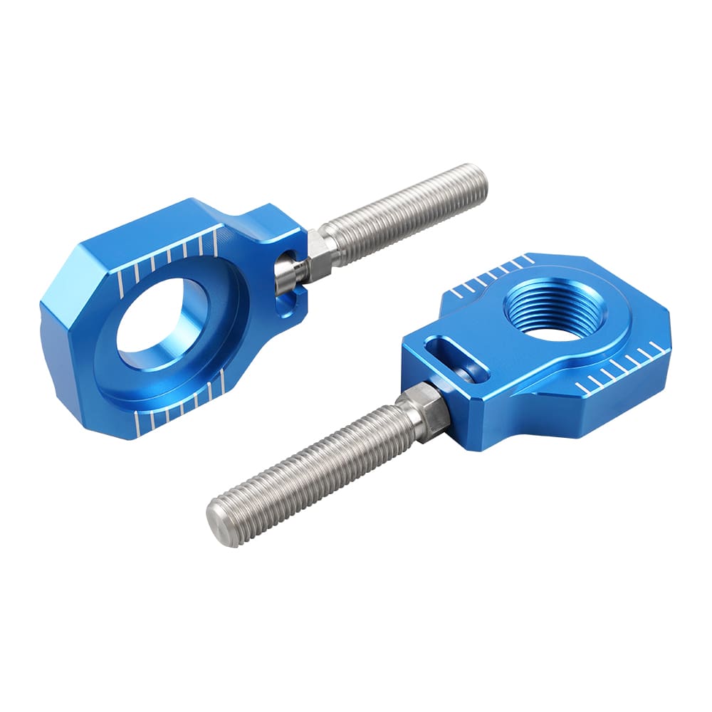 NICECNC Ajustador de corrente de blocos de eixo traseiro compatível com KTM 125-530 SX/SX-F/XC/XC-F 2000-2012 125-530 EXC/EXC-F/XC-W/XCF-W 2000-2020 85 SX 2003-2014 ,Ver Montagem