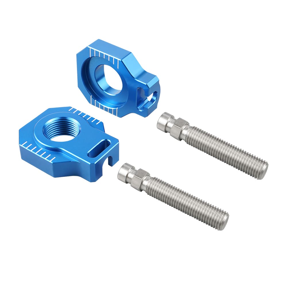NICECNC Ajustador de corrente de blocos de eixo traseiro compatível com KTM 125-530 SX/SX-F/XC/XC-F 2000-2012 125-530 EXC/EXC-F/XC-W/XCF-W 2000-2020 85 SX 2003-2014 ,Ver Montagem