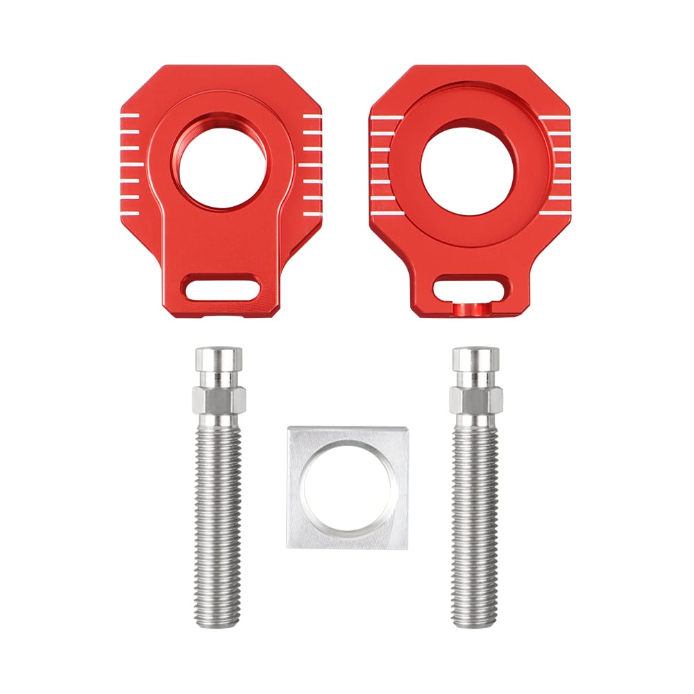 NICECNC Ajustador de corrente de blocos de eixo traseiro compatível com KTM 125-530 SX/SX-F/XC/XC-F 2000-2012 125-530 EXC/EXC-F/XC-W/XCF-W 2000-2020 85 SX 2003-2014 ,Ver Montagem