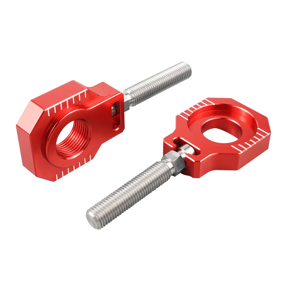 NICECNC Ajustador de corrente de blocos de eixo traseiro compatível com KTM 125-530 SX/SX-F/XC/XC-F 2000-2012 125-530 EXC/EXC-F/XC-W/XCF-W 2000-2020 85 SX 2003-2014 ,Ver Montagem