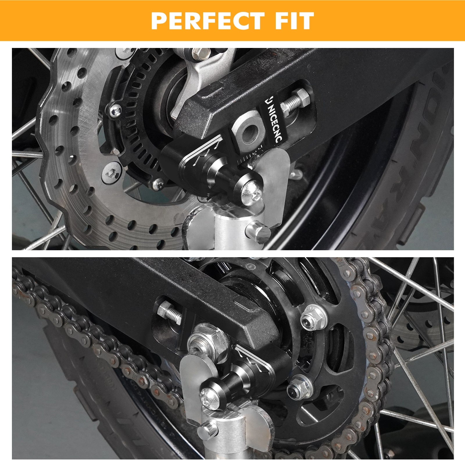 Chain Adjuster Blocks & Swingarm Spools Slider for Yamaha Tenere700 2019-2024 XSR900 Tracer 900 FJ09