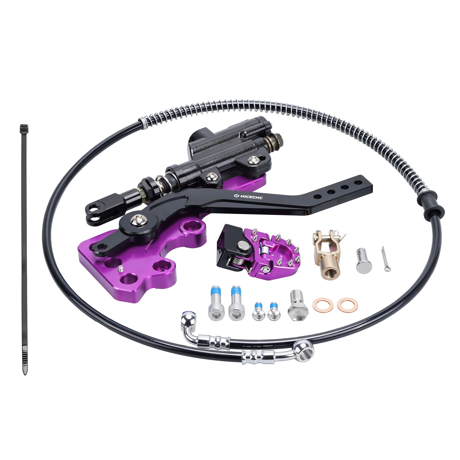 Hydraulic Rear Foot Brake + Extender Footrest + Support Brace For Surron Light Bee X S