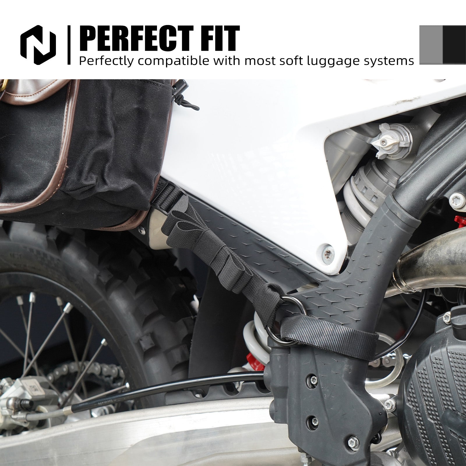Motorcycle Universal Off-Road Soft Bag Tie Down Straps Retention Rings