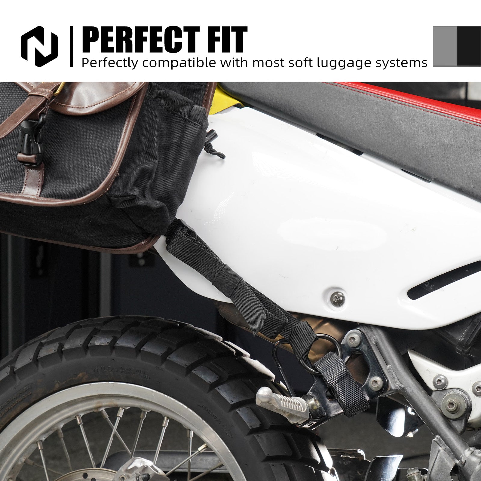 Motorcycle Universal Off-Road Soft Bag Tie Down Straps Retention Rings