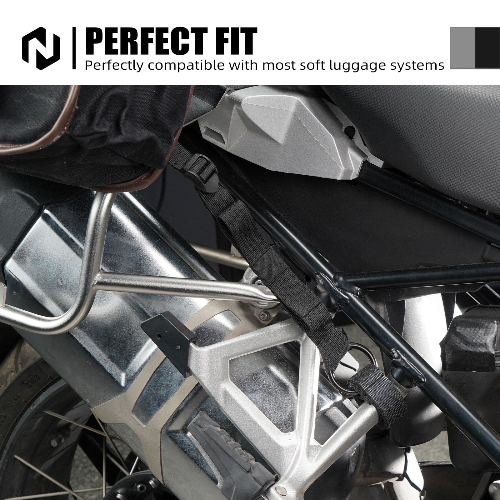 Motorcycle Universal Off-Road Soft Bag Tie Down Straps Retention Rings