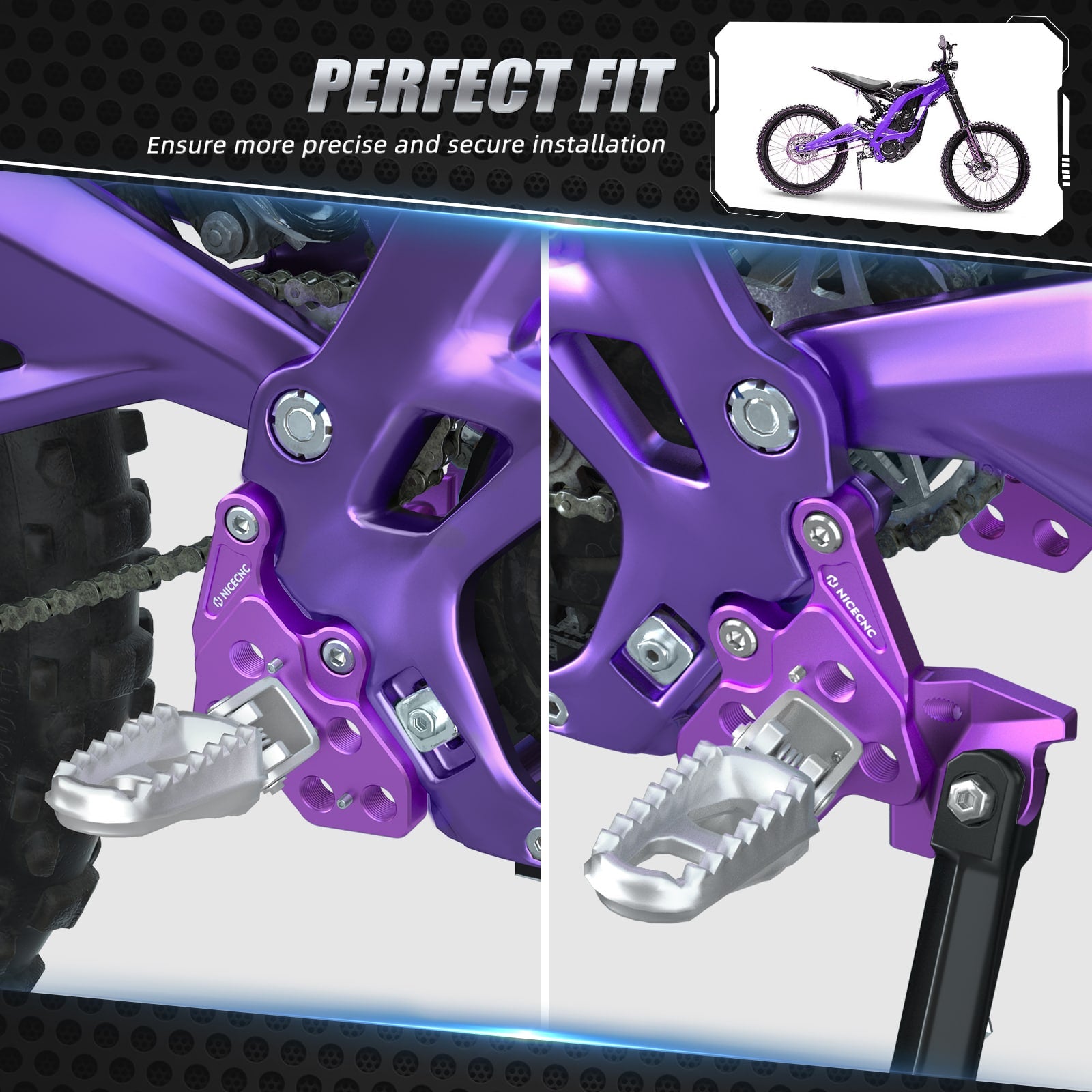 Extender Foot Pegs & Bracket Package For Surron Light Bee X / S Segway X160 X260 2017-2024