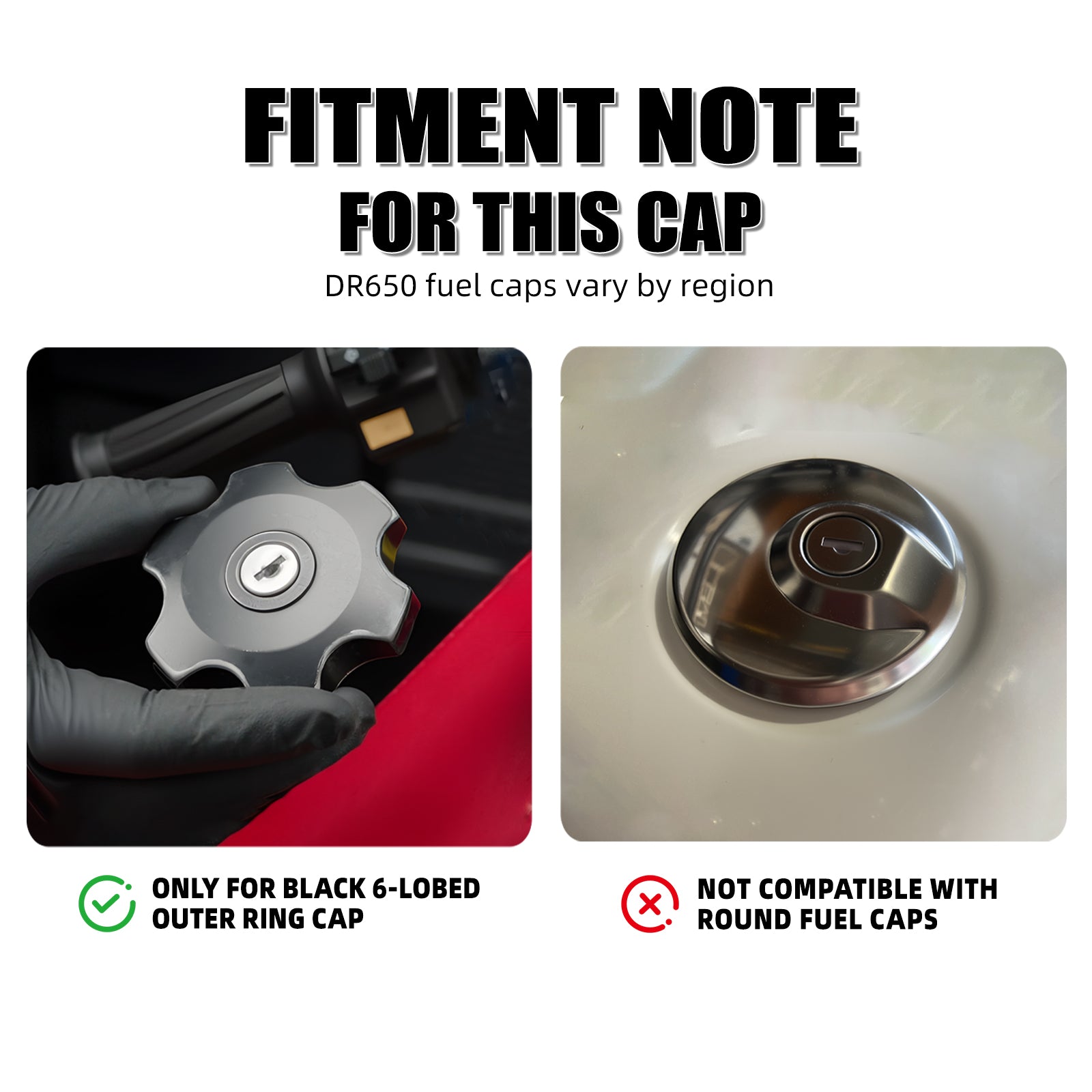 Gas Tank Cap w/One-Way Breather Valve For Suzuki DR650 S / SE 1996–2019