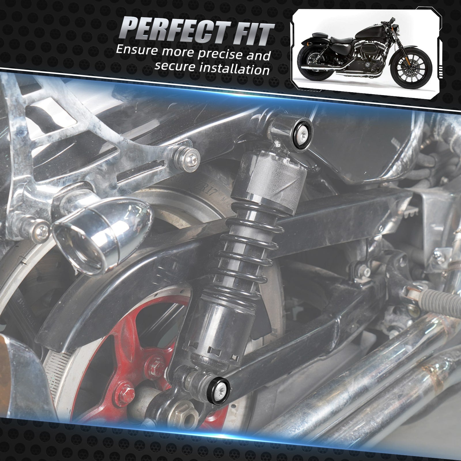4pcs Shock Absorber Bracket Decorative Rings Set For Harley Davidson Iron 883 Sportster 883