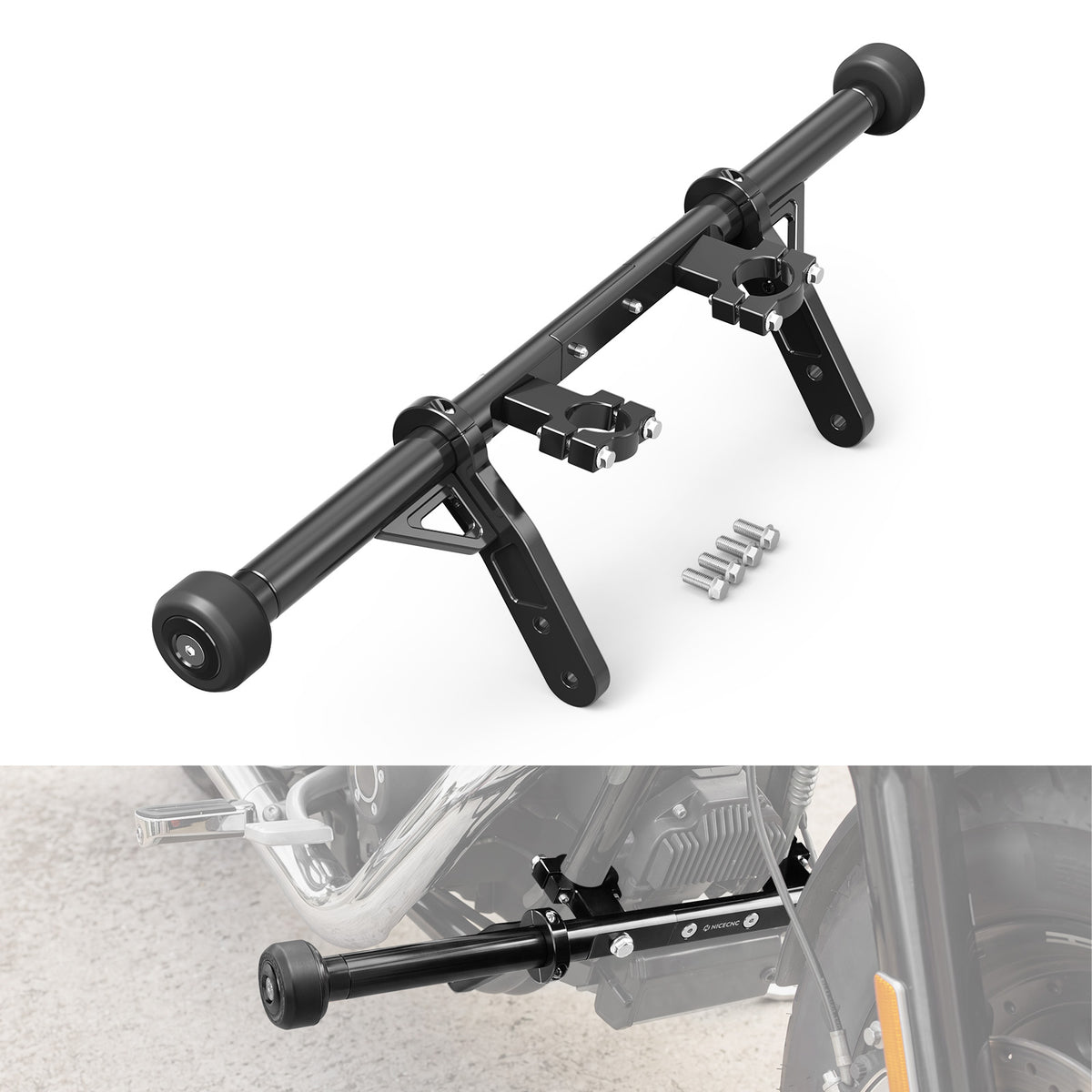 Front Crash Bar Engine Guard For Harley Dyna Low Rider Street Fat Bob Super Wide Glide