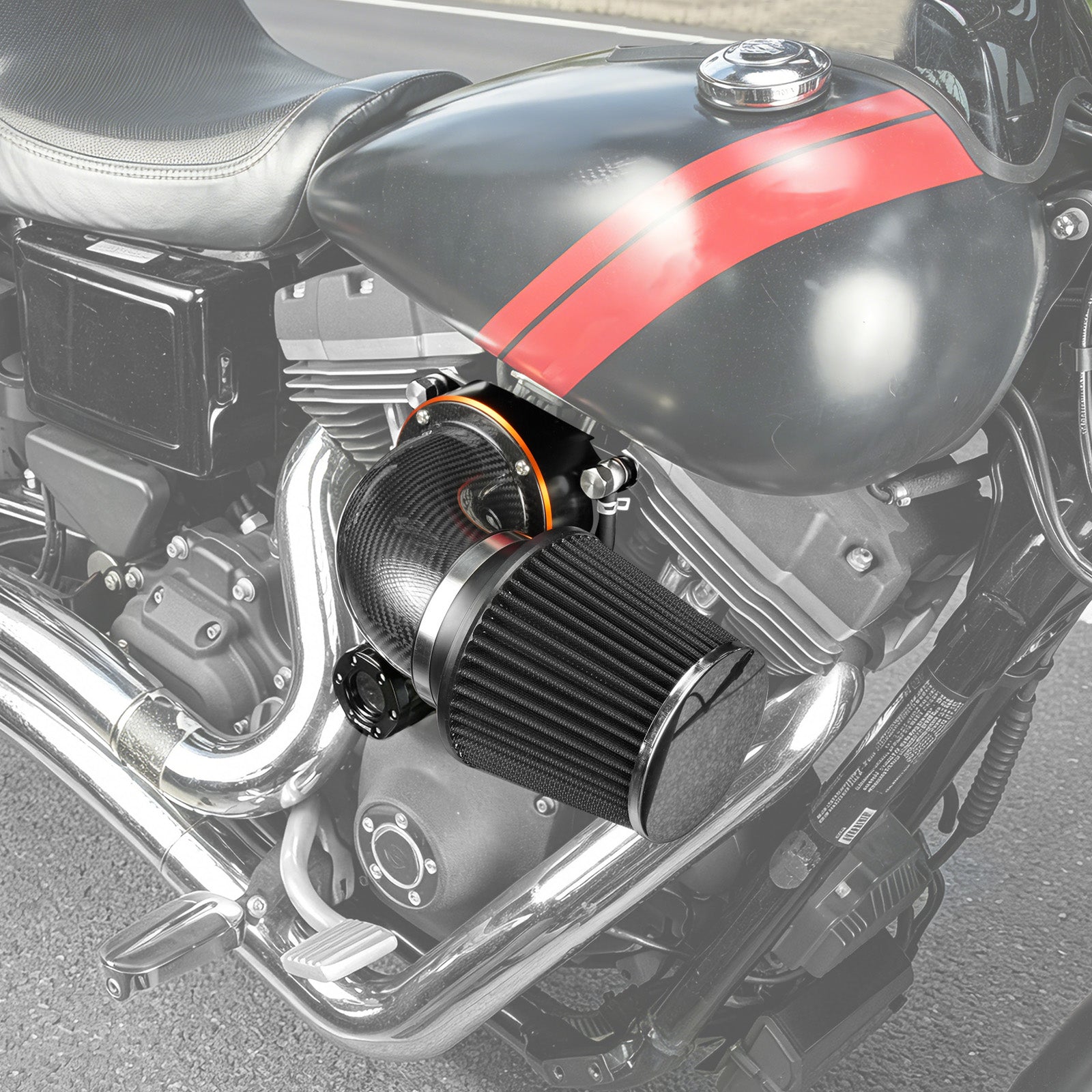 High-Flow Air Cleaner w/External Breather Kit For Harley Twin Cam Engine 2001-2016