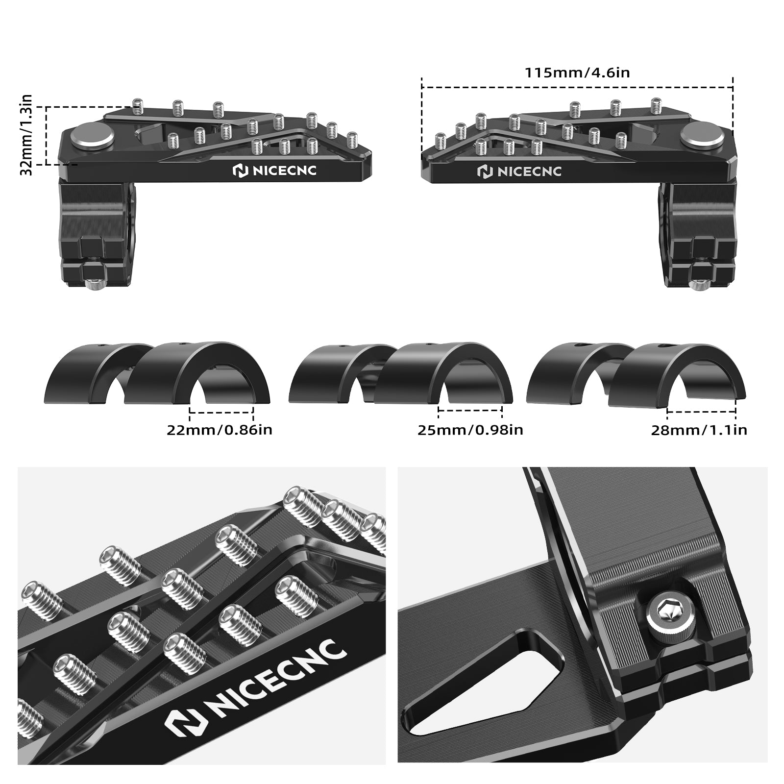 Folding Foot Pegs Footrest Clamps For BMW R 1200 1250 GS ADV