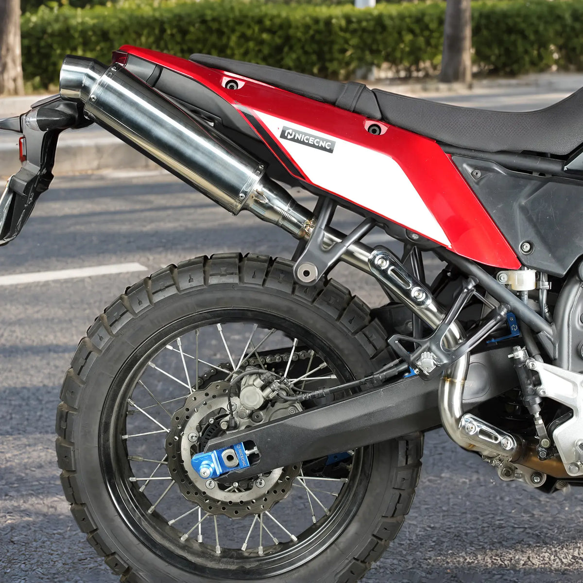 High-Exit Exhaust System Mid-Pipe + Muffler For Yamaha Tenere 700 2019-2026