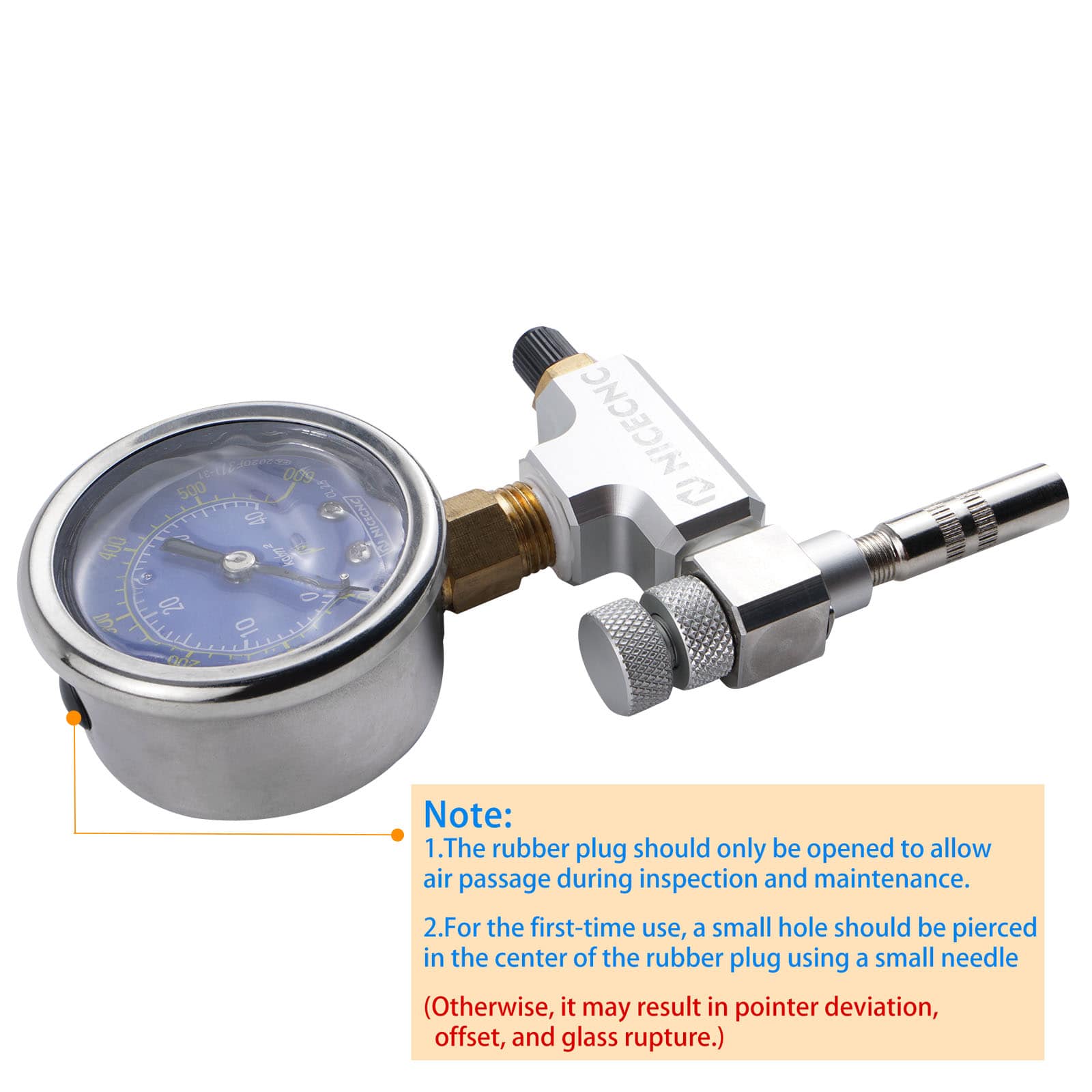 Upgraded 600PSI High Accuracy Nitrogen Filling Tool with Extension Special For Schrader Valve Shock