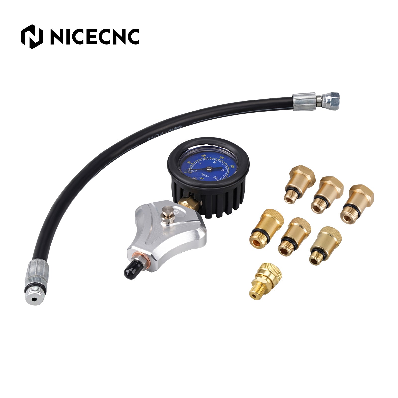 Engine Compression Tester with 10 12 14 mm Adapters For Motorcycle ATV