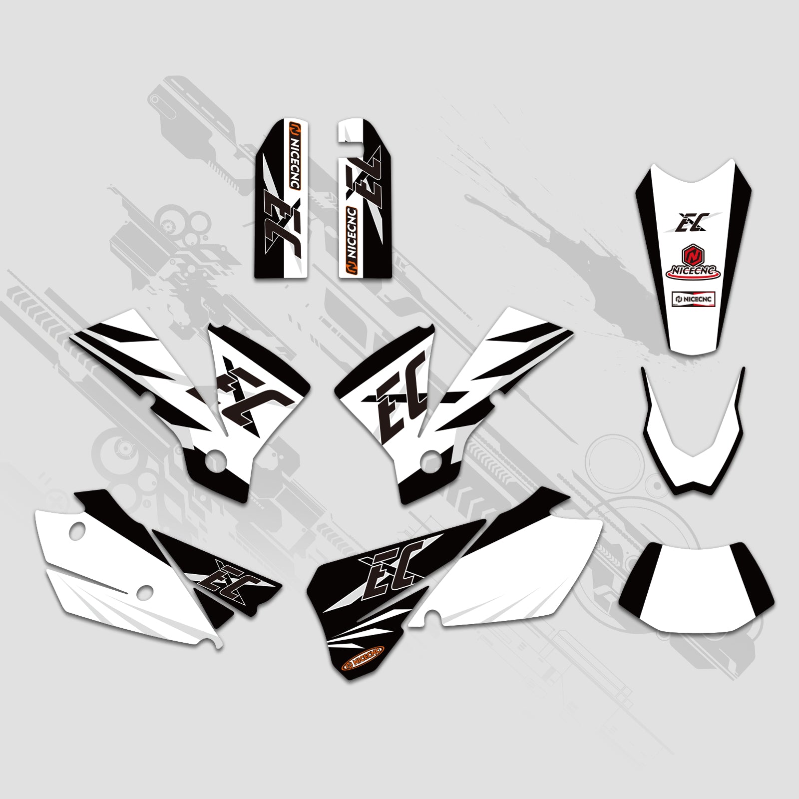 Off-Road Bike Full Graphics Decals Stickers Kit For KTM EXC 2001-2002