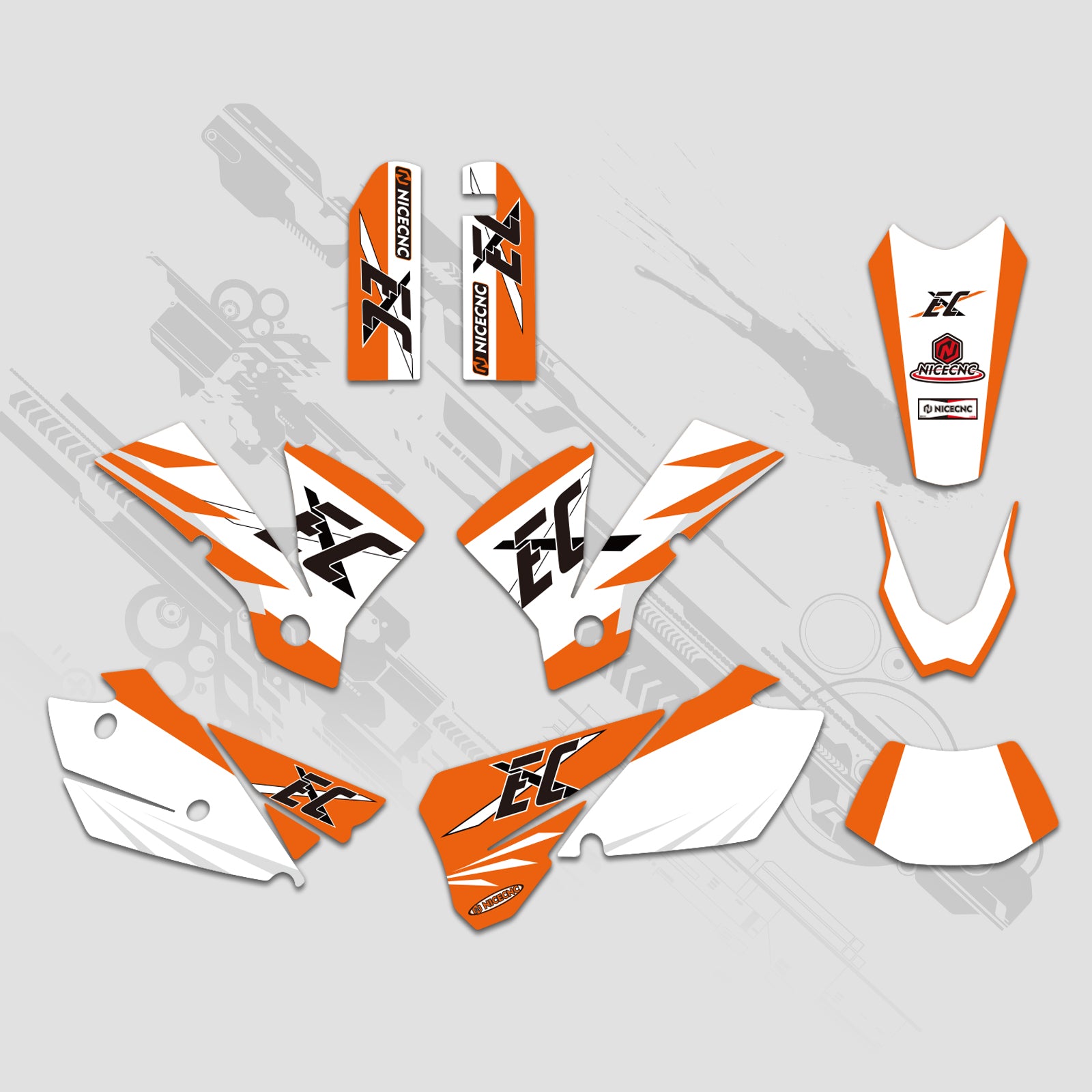 Off-Road Bike Full Graphics Decals Stickers Kit For KTM EXC 2001-2002