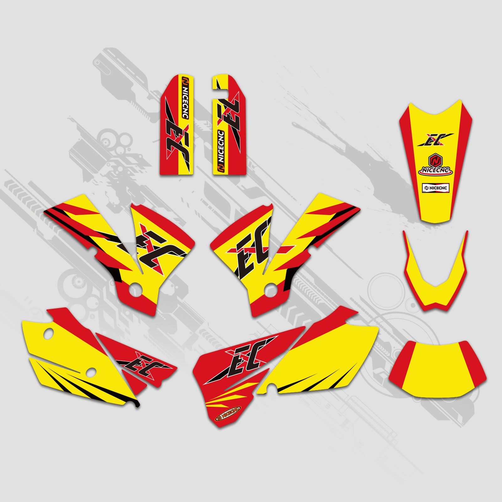 Off-Road Bike Full Graphics Decals Stickers Kit For KTM EXC 2001-2002