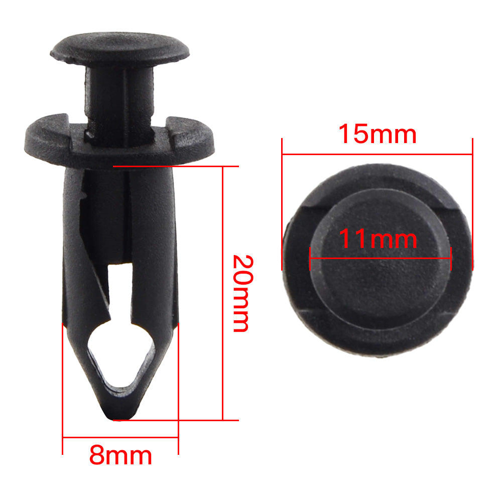 100x ATV UTV Fender Clip Body Rivets For Honda TRX 450 400EX Polaris Sportsman Ranger RZR