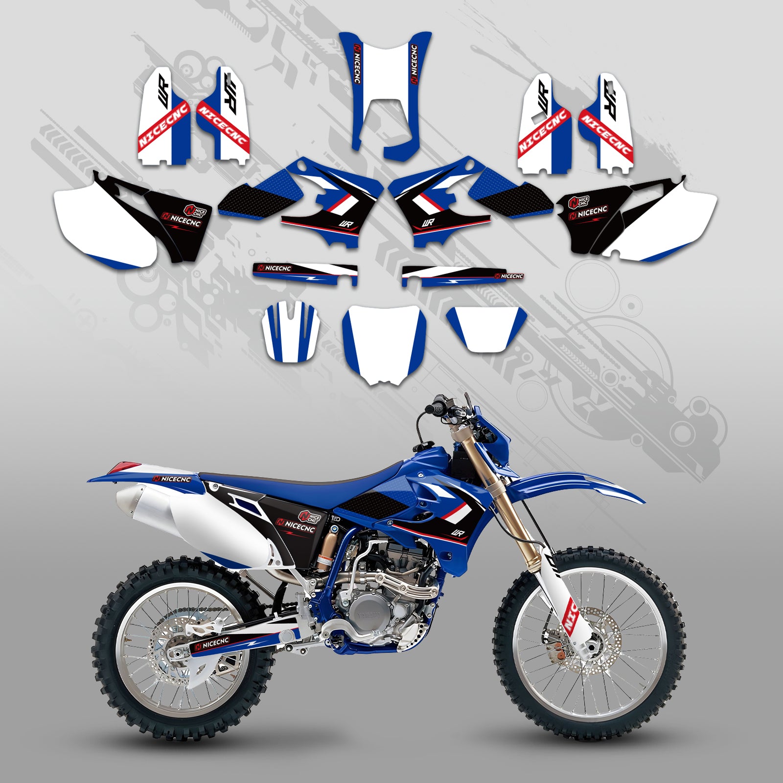 Motorcycle Full Graphics Decals Stickers Kit For YAMAHA WR250F WR450F 2005-2006
