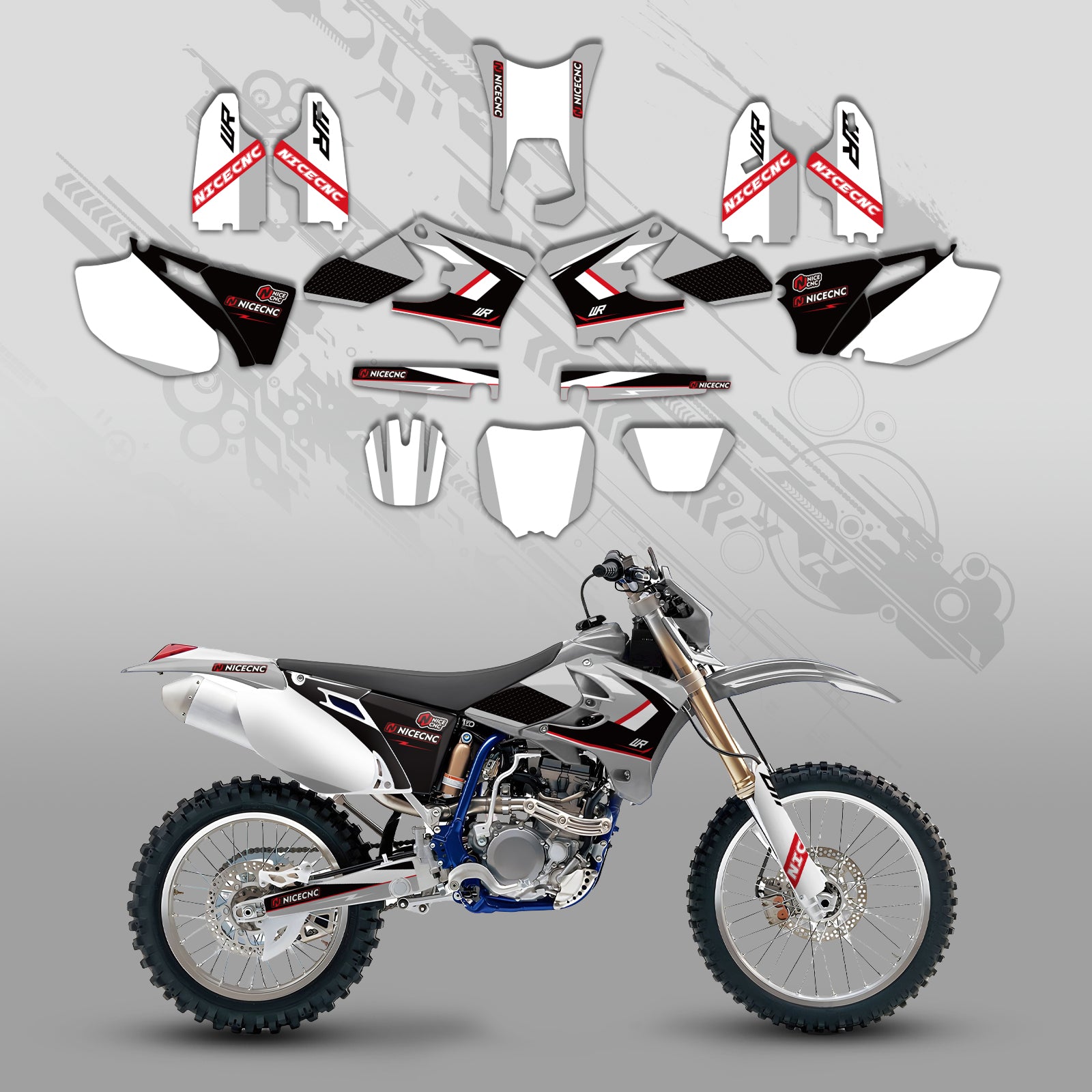 Motorcycle Full Graphics Decals Stickers Kit For YAMAHA WR250F WR450F 2005-2006