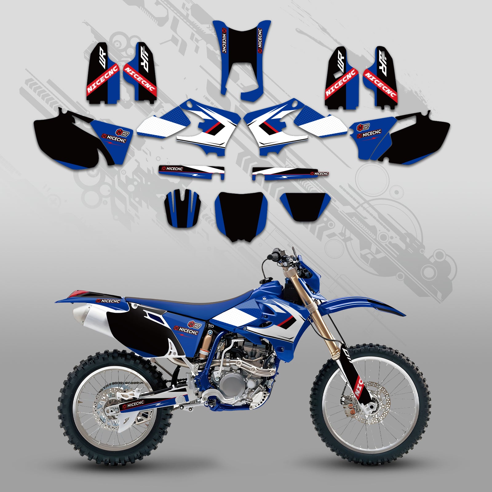 Motorcycle Full Graphics Decals Stickers Kit For YAMAHA WR250F WR450F 2005-2006