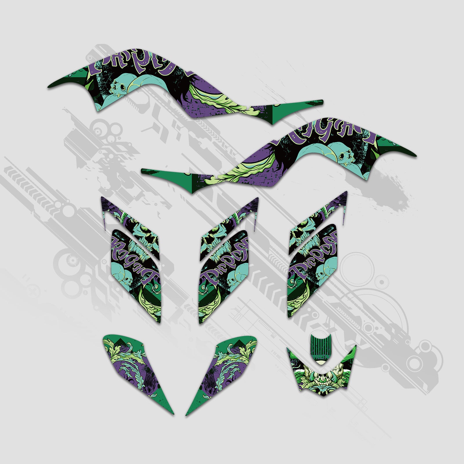 ATV Full Graphics Decals Stickers Kit For Yamaha RAPTOR 700 2006-2012