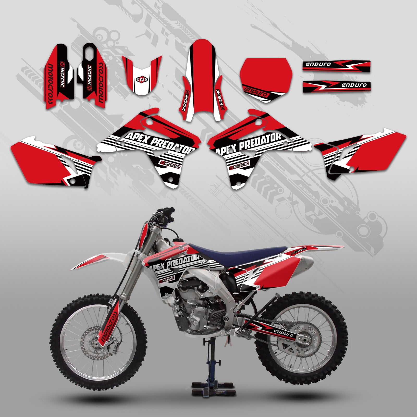 Motorcycle Full Graphics Decals Stickers Set For SUZUKI RMZ450 2007