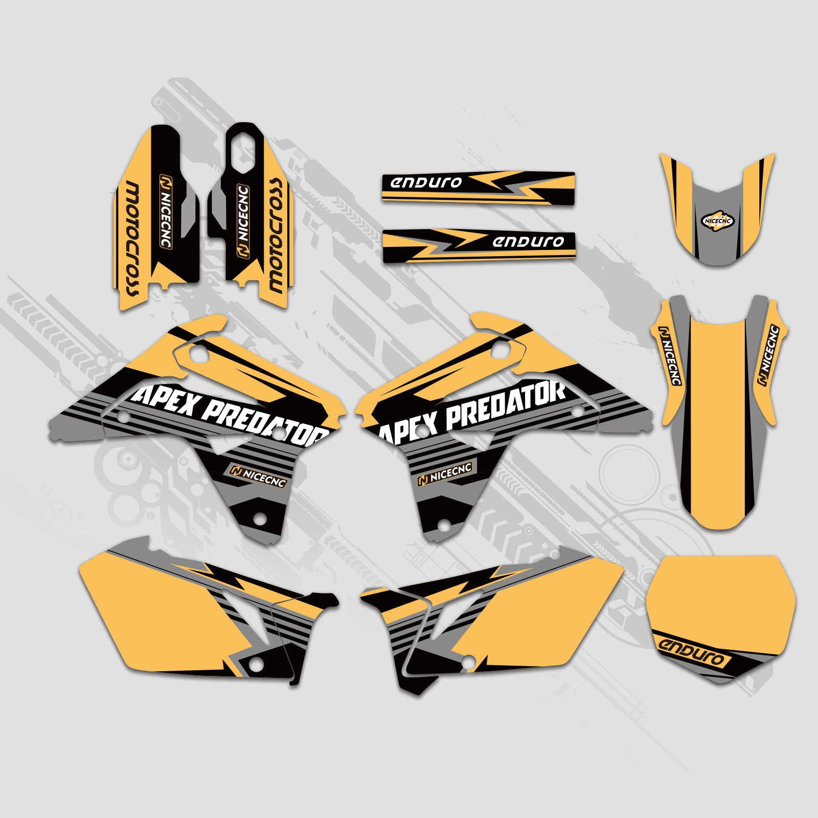 Motorcycle Full Graphics Decals Stickers Set For SUZUKI RMZ450 2007