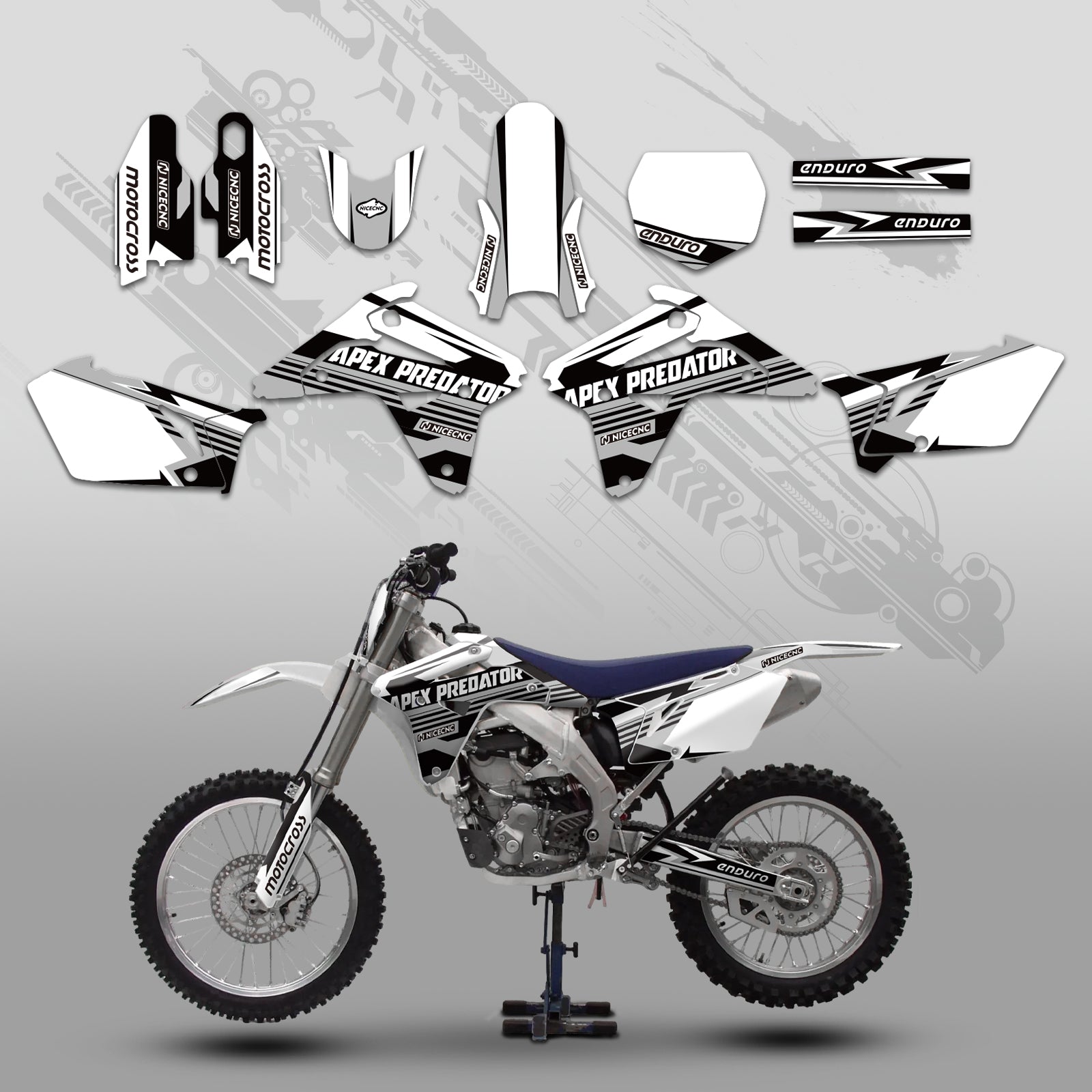 Full Graphics Decals Stickers Kit For SUZUKI RMZ450 2007