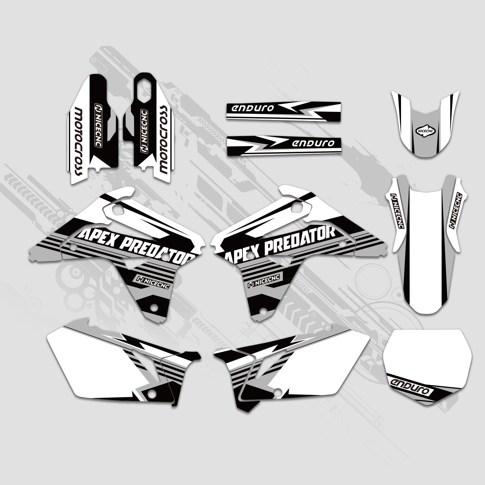 Full Graphics Decals Stickers Kit For SUZUKI RMZ450 2007