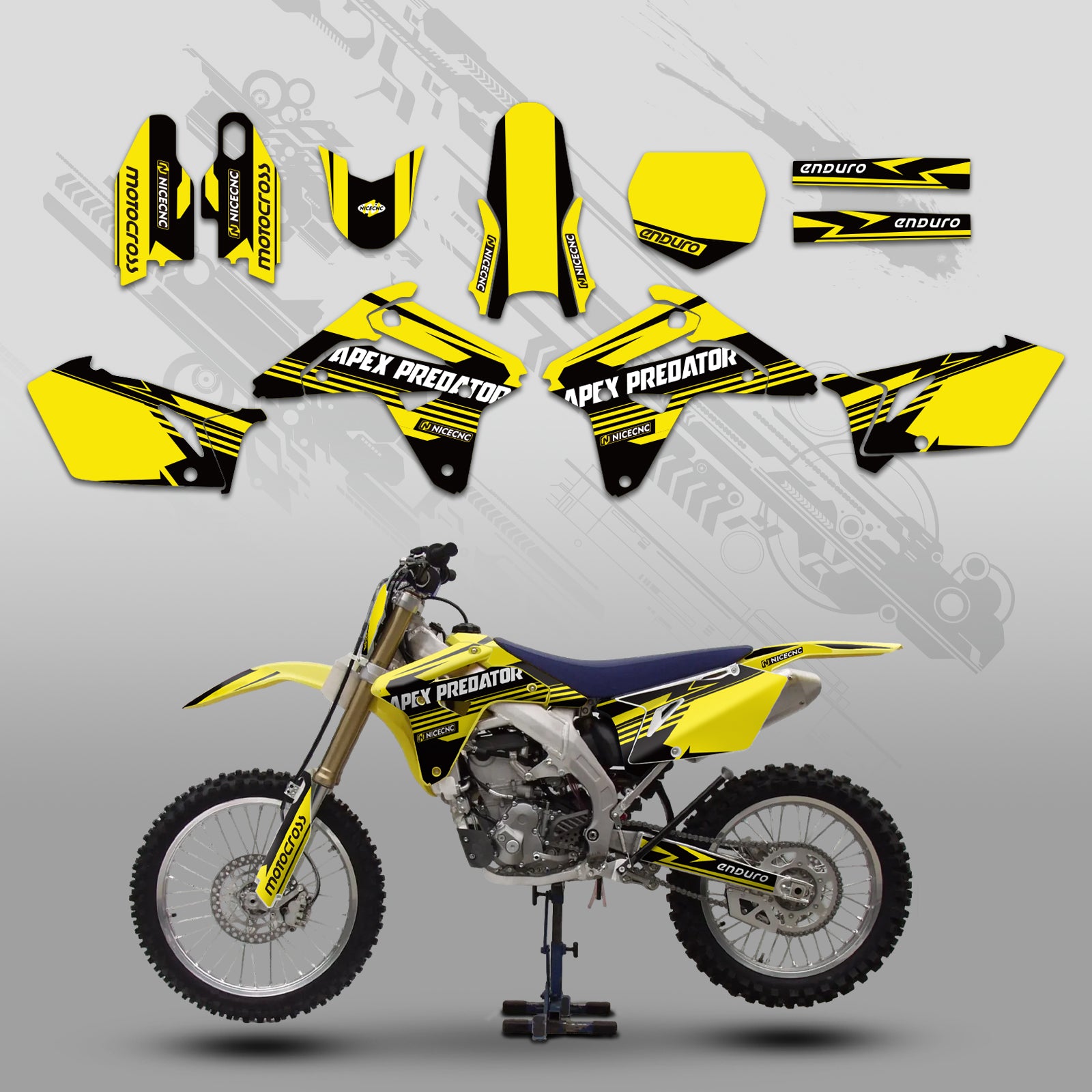 Full Graphics Decals Stickers Kit For SUZUKI RMZ450 2007