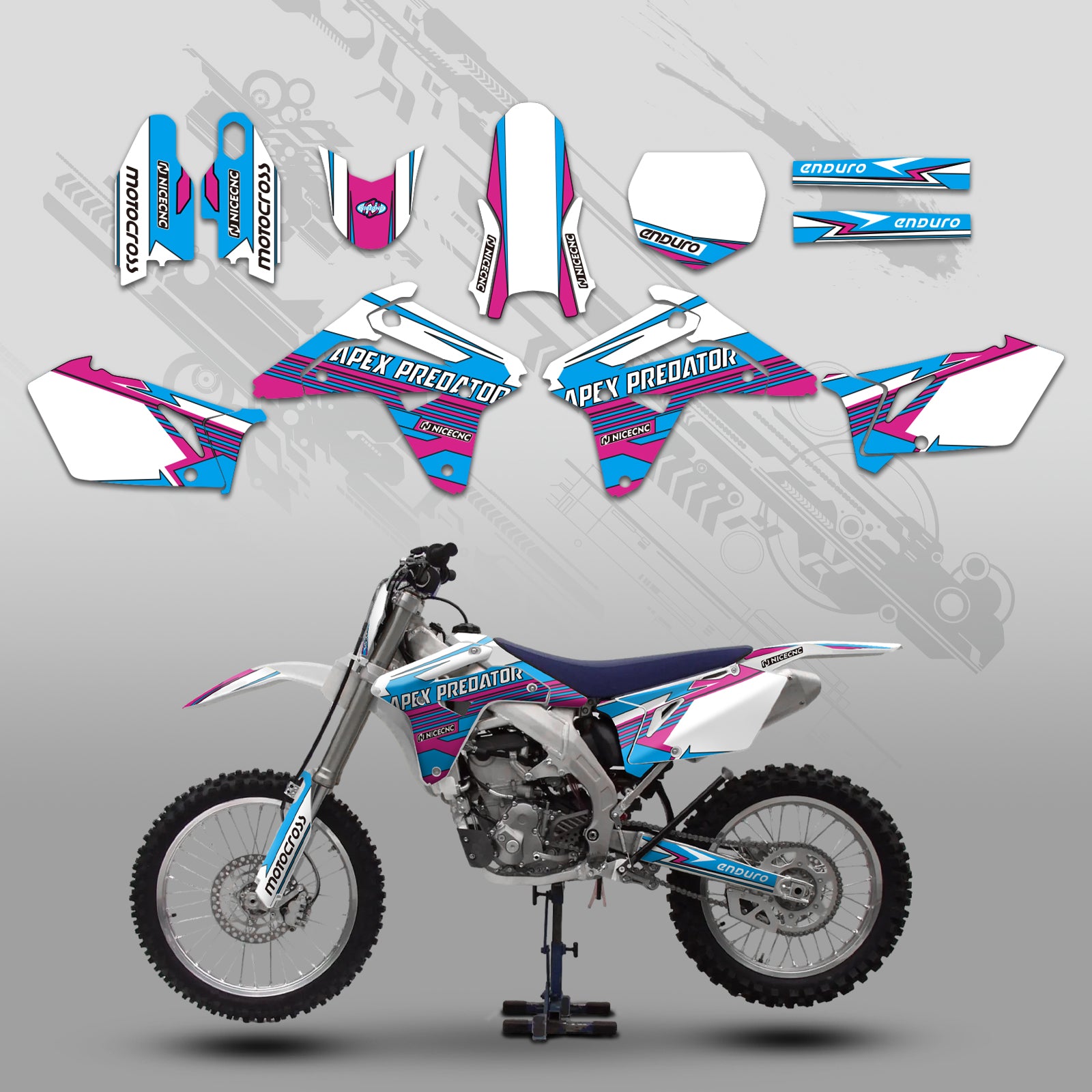 Full Graphics Decals Stickers Kit For SUZUKI RMZ450 2007