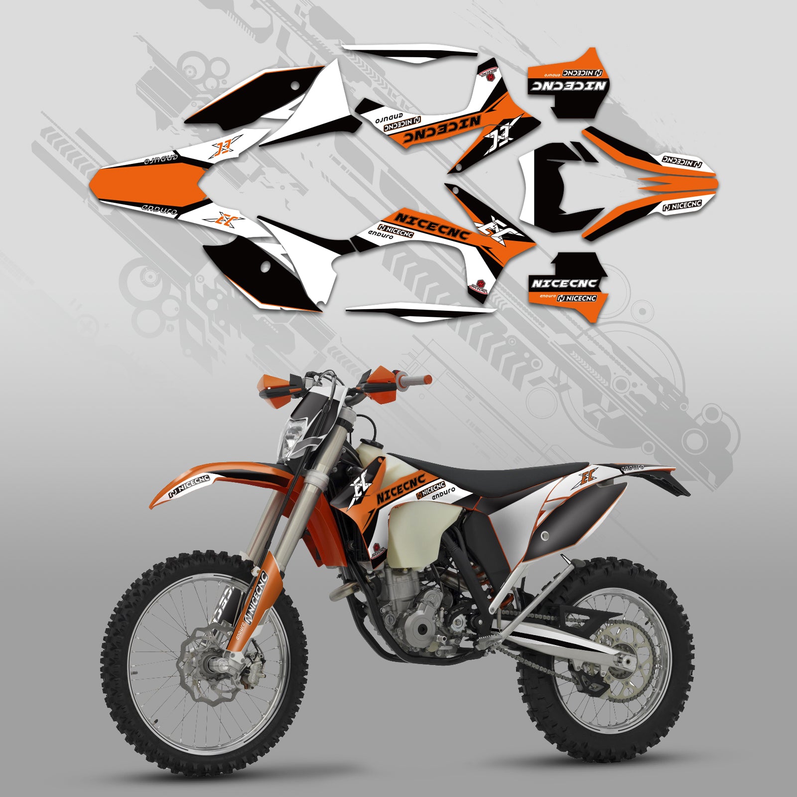 Motorcycle Full Graphics Decals Stickers Kit For KTM EXC 2012-2013 XC 2011