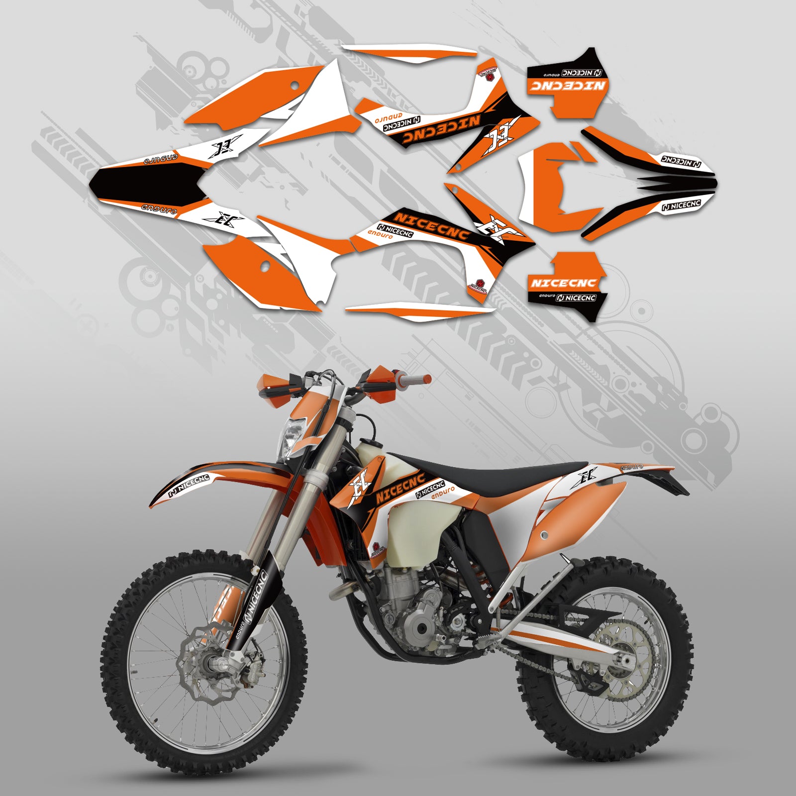 Motorcycle Full Graphics Decals Stickers Kit For KTM EXC 2012-2013 XC 2011