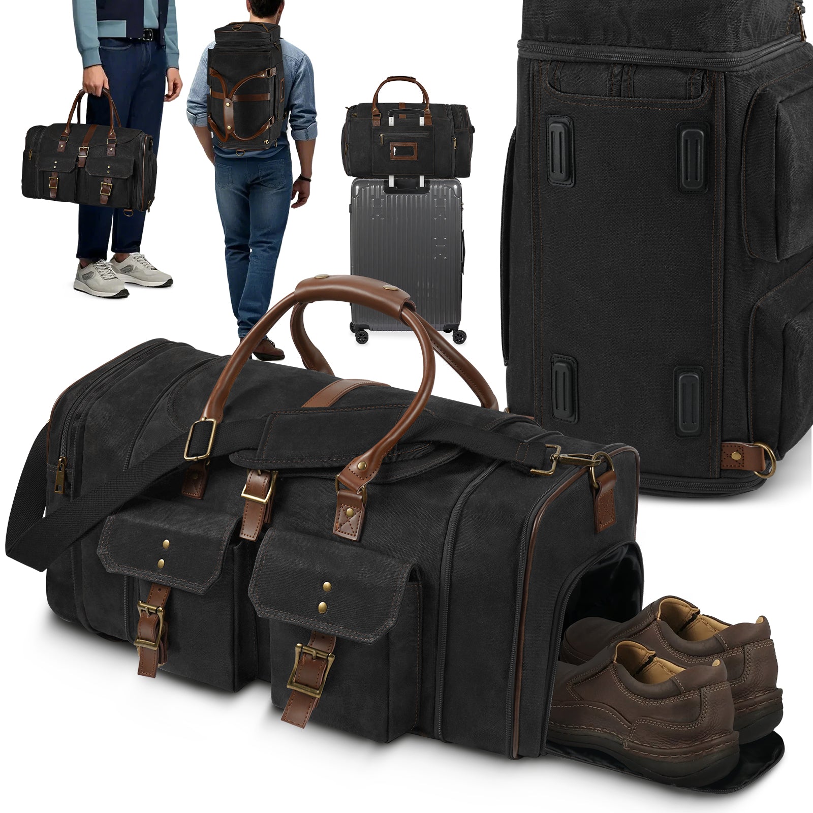 Large Zipper Duffle Bag Waterproof Travel Luggage Bag Crossbody For Women Men