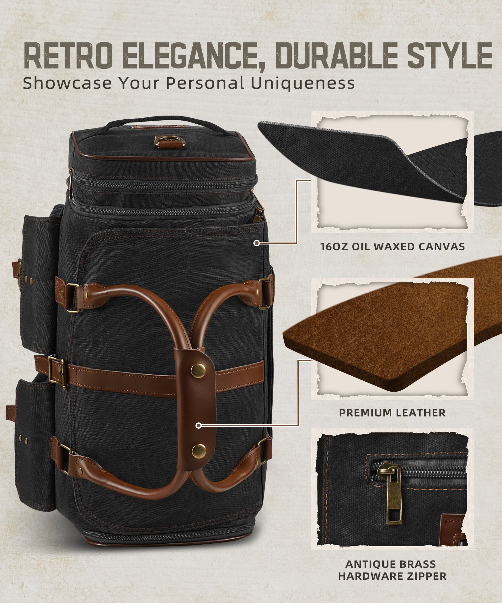 Large Zipper Duffle Bag Waterproof Travel Luggage Bag Crossbody For Women Men